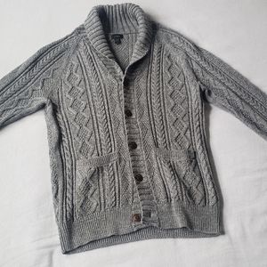 J. Crew gray cable knit cotton cardigan, size small